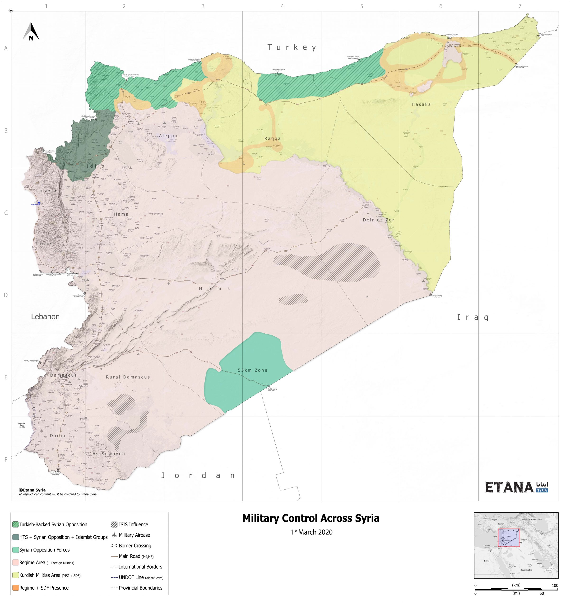 Military Control Across Syria1-3-2020