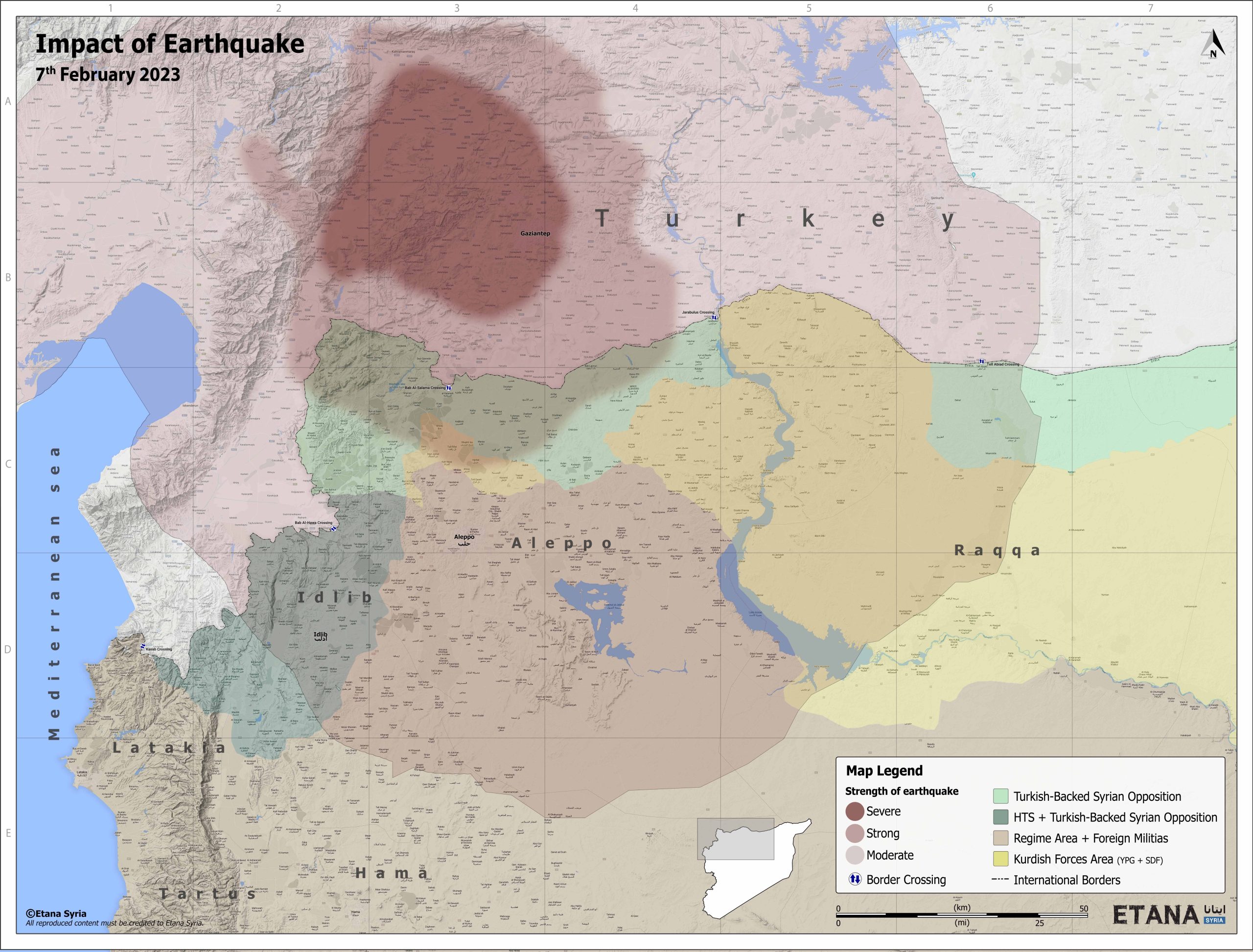 Control in Earthquake Affected Areas Northern Syria