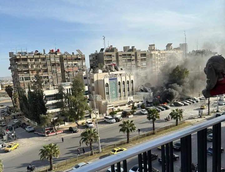 Photos circulating online showed the scale of the damage to the Iranian consulate. (Source: Telegram, Twitter/X)